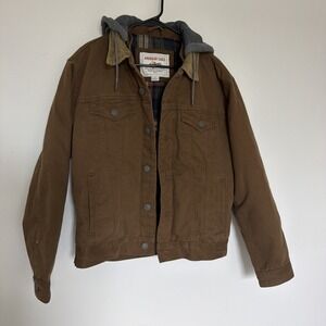American Eagle Outfitters Hooded Cotton Twill Jacket Flannel Lined Size S/P/CH